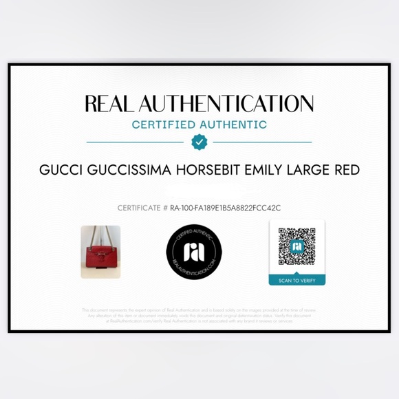 Gucci Authentic Guccissima Horsebit Large Red Leather Emily Bag - Picture 12 of 12